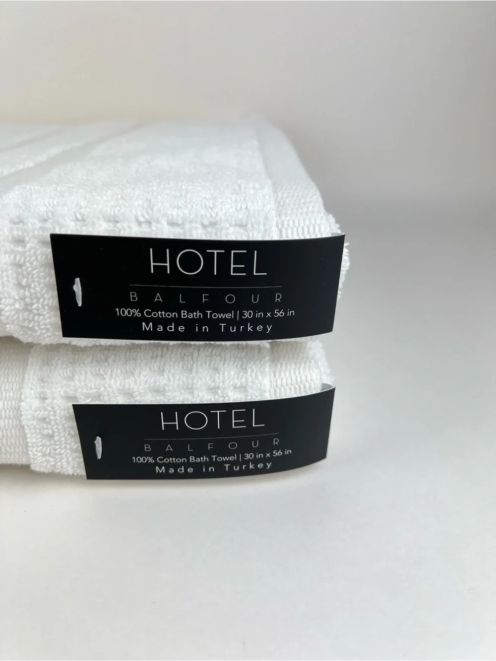 Hotel Balfour Bath Towels White Waffle Made in Turkey Soft Cotton 2 Pc Set NEW